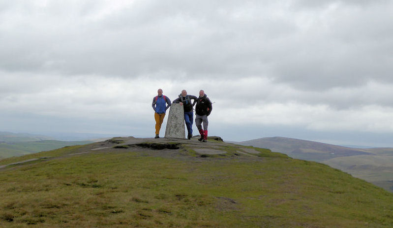 The team on the Cheshire Matterhorn on a damp Monday. Photo by Mike Goodyer